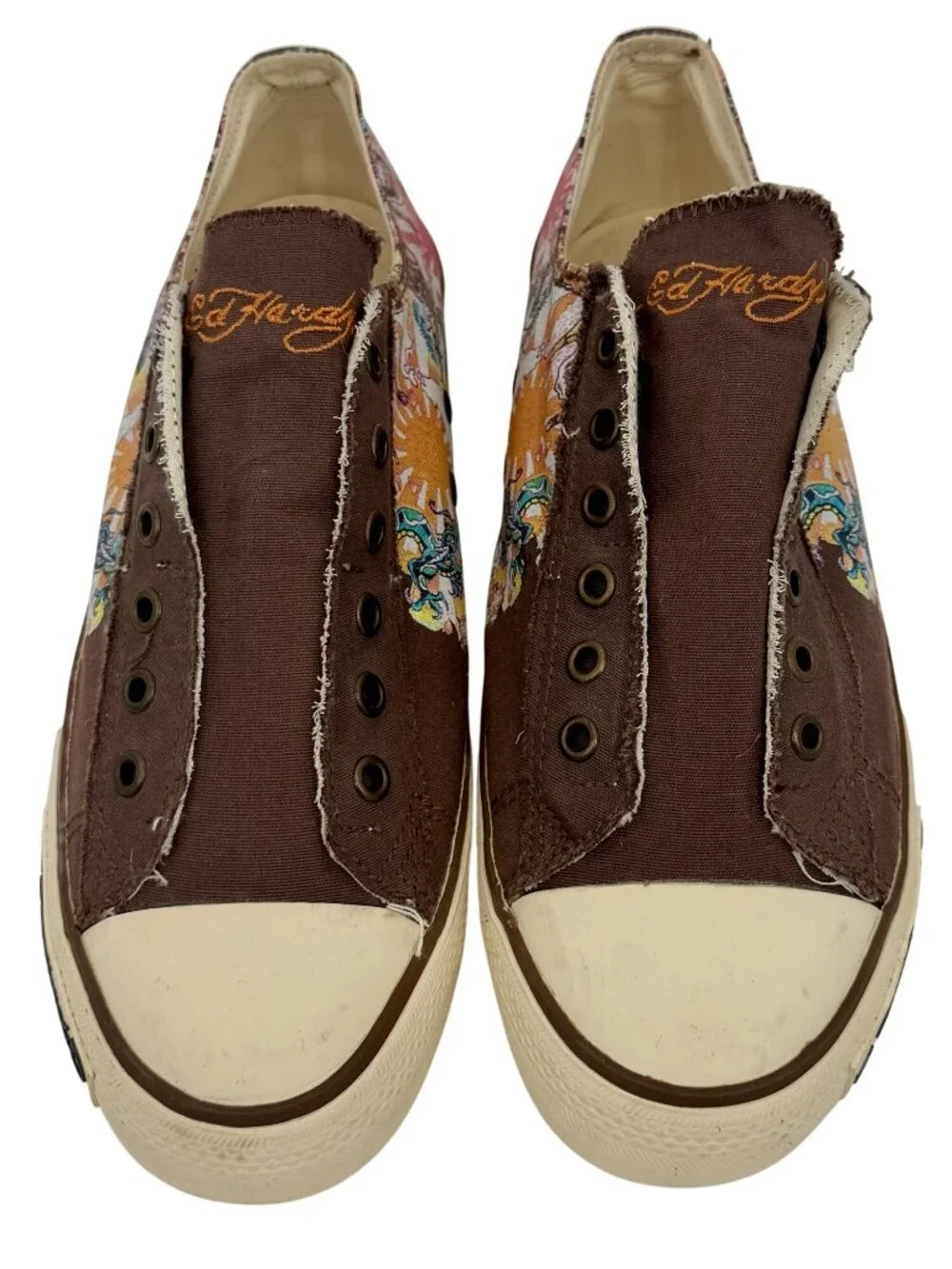 Vtg Y2K Ed Hardy Tattoo Canvas Sneakers | Streetwear Grunge Skater McBling Indie - Picture 9 of 16